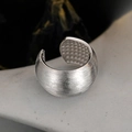 Minimalist S925 sterling silver ear cuff with a brushed matte finish and C-shape design - Brushed Single (E5219) / 925 Silver / White Gold