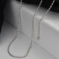 Collana minimalista in argento S925 con perline di riso e piccolo ciondolo a cuore - Argento 925 / Oro Bianco