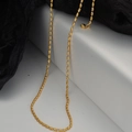 Collana lunga regolabile in argento S925 con grani di riso e finitura dorata lucida - Argento 925 / Oro 18K