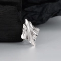 Pendientes de aro de plata de ley S925 con textura ondulada irregular en acabado plata - Plata 925 / Platino Solo