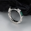 Pendientes de plata S925 con textura martillada y una piedra preciosa verde - Plata 925 / Estilo piedra verde