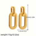 Vista dettagliata degli orecchini a catena placcati in oro con dimensioni e peso - Oro