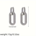 Dettaglio orecchini a catena argento con dimensioni 1,3 cm e peso 15 g specificati - Color Acciaio