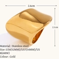 Minimalistische gouden roestvrijstalen onregelmatige brede ring met spiegelend ontwerp - US6 (52MM) / Goud