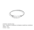 Maattabel voor roestvrijstalen ringen met zoetwaterparel details en zilveren afwerking - US 8 (57mm) / Staalkleur