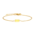 Titanium steel bracelet featuring a rectangular yellow zircon stone and gold chain - Gold / November Light Yellow