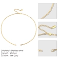 Collier trombone en acier inoxydable plaqué or 14K avec fermoir mousqueton et extension - Chaîne Trombone Or 14K (YX49285)