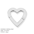 Fermoir coeur en acier inoxydable argenté 12x12mm pour collier de perles baroques - Fermoir Cœur Argent (YP47635)
