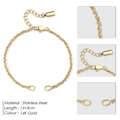 Bracelet minimaliste en acier inoxydable plaqué or 14K avec fermoir mousqueton et extension - Bracelet Or 14K (YS49288)