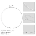 Collier en perles baroques et acier inoxydable argenté avec chaîne ajustable et fermoir - Collier d'Épissage Argent (YP15532)