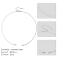 Collier en perles baroques et maillons en acier inoxydable argenté, longueur 40+5cm - Collier d'Épissage Argent (YP15533)