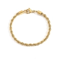 Minimalist gold-plated stainless steel rope chain bracelet with lobster clasp - 4mm / 16.5cm / Gold