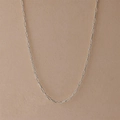 Polished silver paperclip chain necklace with minimalist geometric link design - Steel