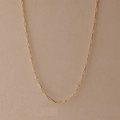 Close-up of a 14k gold plated stainless steel paperclip chain necklace with sleek finish - Gold