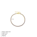 Tennis bracelet with 2mm lavender cubic zirconia in gold plated stainless steel - Gold / February Violet