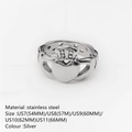 Anello Claddagh in acciaio inossidabile argento con cuore, corona e mani - US7 / Color Acciaio
