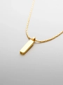 Minimalist gold 18K stainless steel snake chain with vertical rectangular bar pendant - Twisted Chain with Pendant (YX44942)
