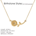 Collier marguerite en or 14K avec pendentif fleur et zircon pour avril - Avril Marguerite Zirconia Clair Or