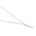 Minimalist silver vertical bar pendant necklace in polished stainless steel - Chain 42+8CM / 16*2MM Bar Steel Color (YX14984)