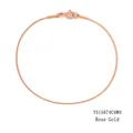 Minimalist stainless steel round snake chain bracelet in elegant rose gold finish - 19cm / 1mm / Rose Gold