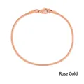 Minimalist stainless steel round snake chain bracelet in polished rose gold finish - 18cm / 2mm / Rose Gold