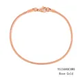 Elegant rose gold stainless steel round snake chain bracelet with secure lobster clasp - 19cm / 2mm / Rose Gold