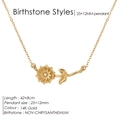 Collier en or 14K avec pendentif fleur de naissance de novembre Chrysanthème - Novembre Chrysanthème Jaune Clair Or