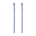 Élégantes boucles d'oreilles pendantes argentées avec cristaux de zircon bleu clair - Mars Bleu Clair - Argent