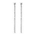 Boucles d'oreilles pendantes en argent avec zircons ronds pour un look élégant - Diamant Blanc D'avril - Acier