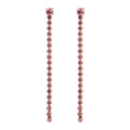 Élégantes boucles d'oreilles pendantes dorées avec des pierres de zircone rose - Juillet Rose-Or