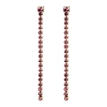 Boucles d'oreilles pendantes dorées avec pampilles de zircon violettes pour femmes - Octobre Rose - Or