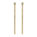 Boucles d'oreilles pendantes dorées avec pampilles longues en zircone cubique carrée - Novembre Jaune Clair - Or