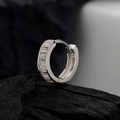 Pendientes de aro S925 de plata de ley con circonitas rectangulares de corte baguette - Plata 925 / Oro Blanco