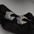 Pendientes de tuerca geométricos en plata de ley S925 con diseño de hilo hueco - Plata 925 / Plateado (Con Tuercas de Plata)