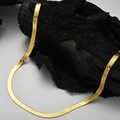 Collar minimalista de plata S925 bañado en oro con cadena de serpiente plana tipo espiga - Plata 925 / Oro Antiguo