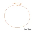Minimalist rose gold stainless steel snake chain necklace with lobster clasp and extension - 1MM-38+5CM / Rose Gold
