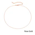 Sleek rose gold titanium steel snake chain necklace with lobster clasp and extension - 1MM-42+8CM / Rose Gold