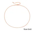 Elegant rose gold snake bone chain necklace in stainless steel with lobster clasp - 1.5MM-38+5CM / Rose Gold