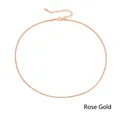 Elegant rose gold snake chain necklace in stainless steel with adjustable lobster clasp - 2MM-38+5CM / Rose Gold