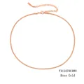 Elegant rose gold snake chain necklace in stainless steel with a secure lobster clasp - 2MM-42+8CM / Rose Gold