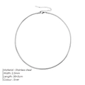 Minimalist 2.5mm silver stainless steel snake chain necklace with 38+5cm length - 2.5MM-38+5CM / Steel