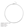 2.5mm silver stainless steel round snake chain necklace with 35cm length plus extender - 2.5MM-35+3CM / Steel