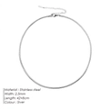 Sleek silver stainless steel snake bone chain necklace 2.5mm width with lobster clasp - 2.5MM-42+8CM / Steel