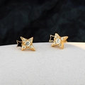 Ohrstecker aus S925 Sterlingsilber in Sternform mit Emaille und Zirkonia Besatz - 925er Silber / 18K Gold