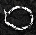 Pendientes de aro Mobius en plata de ley S925 pulida con diseño de cuerda torcida - Plata 925 / Plateado