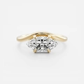 Eleganter vergoldeter S925 Silberring mit Marquise-Schliff Zirkonia im minimalistischen Stil - US 6 / 18K Gold