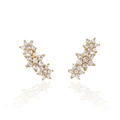 Elegant gold S925 sterling silver star stud earrings with sparkling cubic zirconia stones - 925 Silver / 18K Gold