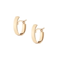 Polished wide gold hoop earrings for women with a minimalist hinged snap closure design - 925 Silver / 18K Gold