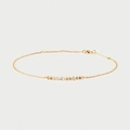 Minimalist S925 sterling silver gold bracelet featuring colorful zircon gemstone inlay - 18K Gold