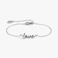Bracciale love minimalista in argento S925 con catena regolabile e chiusura a moschettone - Oro Bianco